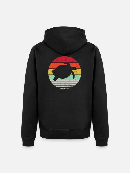 tortue - Veste à capuche bio Premium Unisexe - noir