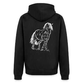 Cheval - Veste à capuche bio Premium Unisexe - noir - Dos - Nico (187cm)