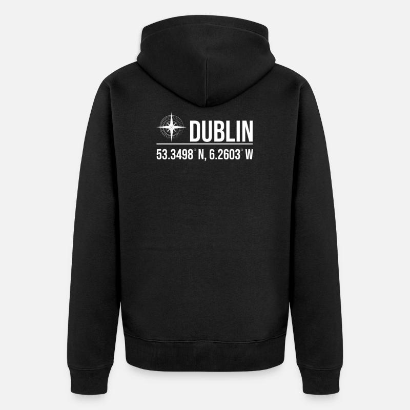 Dublin - Unisex Premium Bio Zip Hoodie - Schwarz