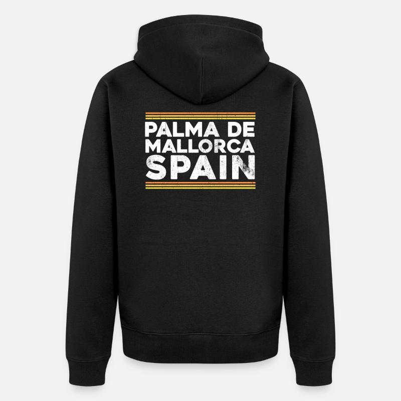 Mallorca - Unisex Premium Bio Zip Hoodie - Schwarz
