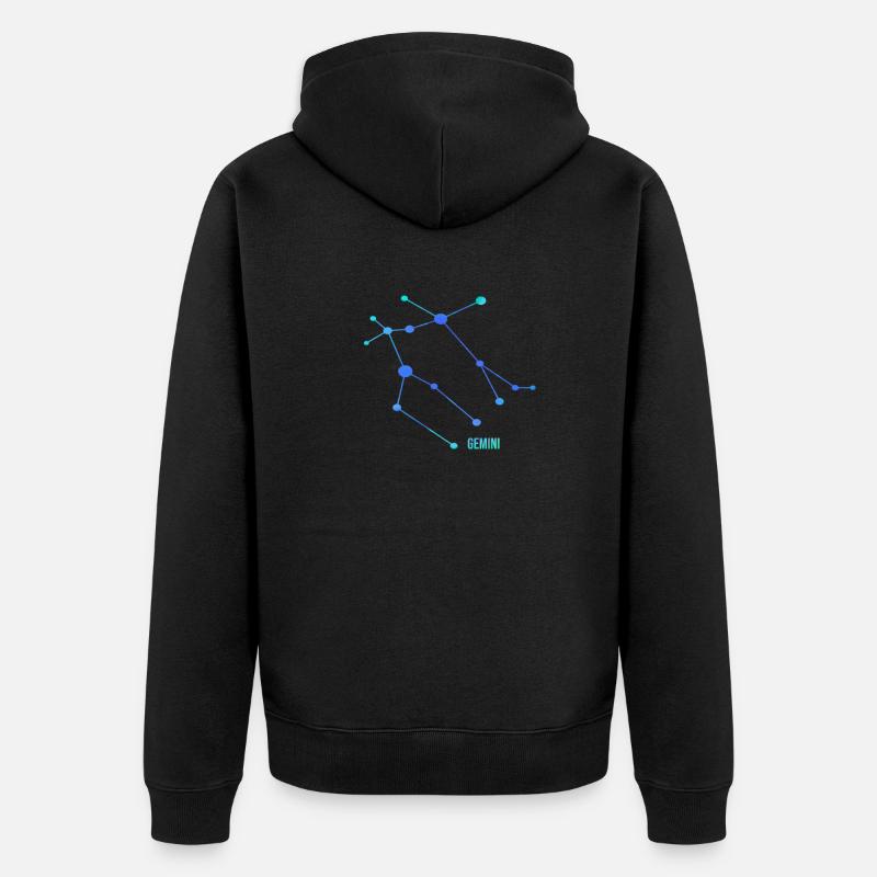 Sternzeichen Zwillinge, Gemini - Unisex Premium Bio Zip Hoodie - Schwarz