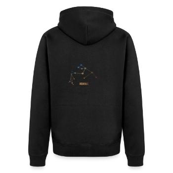 Zodiac sign Aquarius, Aquarius - Unisex Premium Organic Zip Hoodie - black - Back - Nico (187cm)