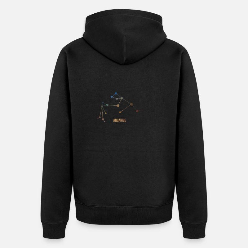 Sternzeichen Wassermann, Aquarius - Unisex Premium Bio Zip Hoodie - Schwarz
