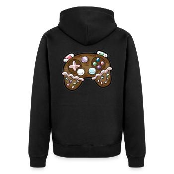 Pain d’épice Contrôleur Gamer Noël humour - Veste à capuche bio Premium Unisexe - noir - Dos - Nico (187cm)