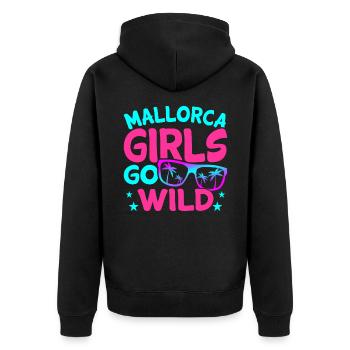 Mallorca - Unisex Premium Bio Zip Hoodie - Schwarz - Hinten - Nico (187cm)