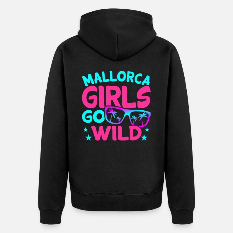 Mallorca - Unisex Premium Bio Zip Hoodie - Schwarz
