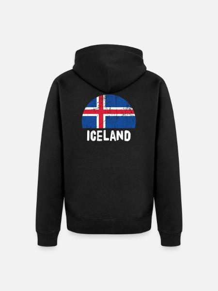 Iceland - Unisex Premium Organic Zip Hoodie - black