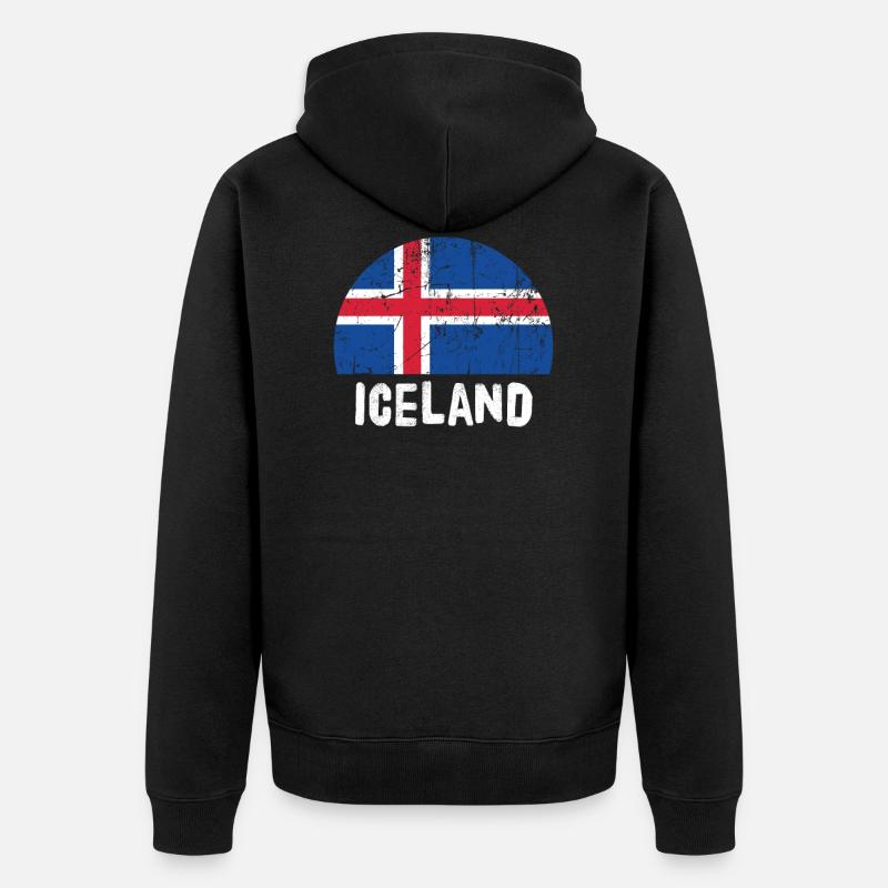 Islande - Veste à capuche bio Premium Unisexe - noir