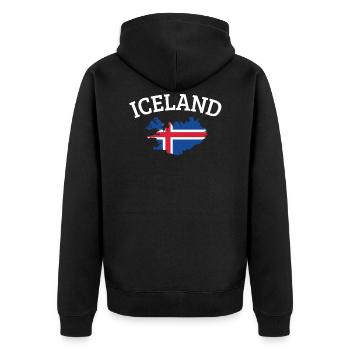 Islande - Veste à capuche bio Premium Unisexe - noir - Dos - Nico (187cm)