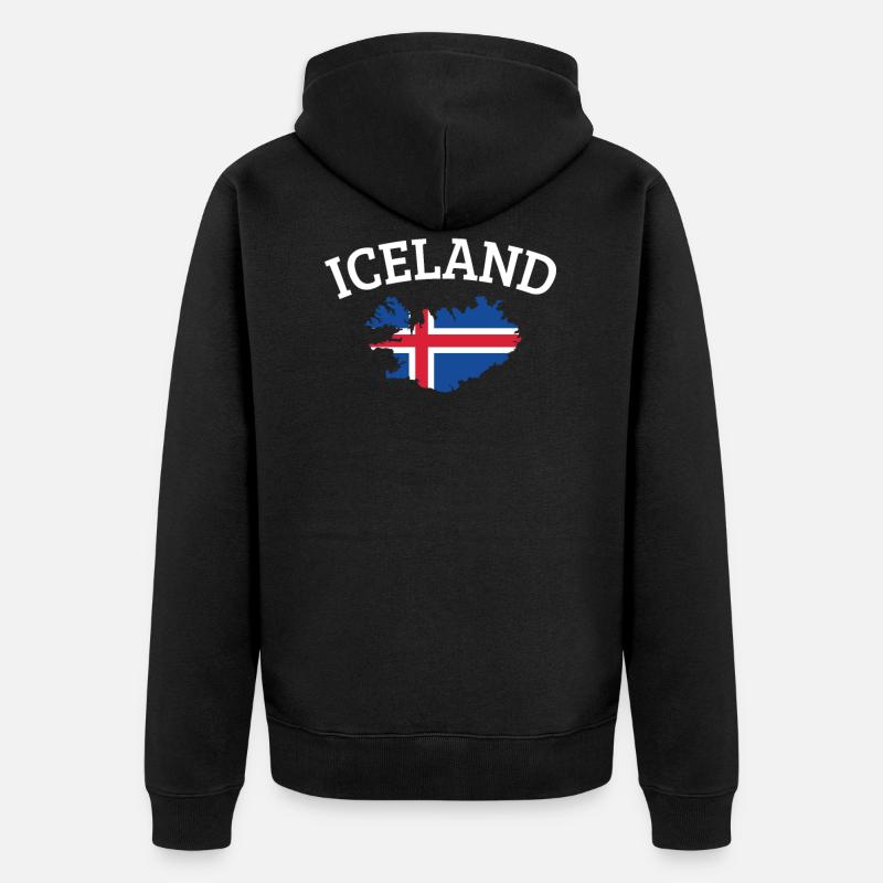Islande - Veste à capuche bio Premium Unisexe - noir