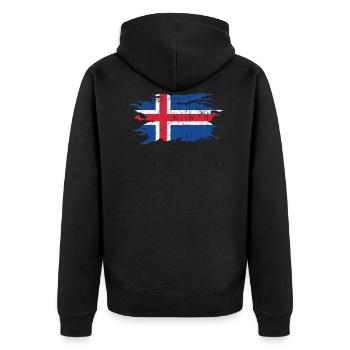 Islande - Veste à capuche bio Premium Unisexe - noir - Dos - Nico (187cm)