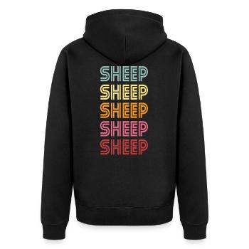 sheep - Unisex Premium Organic Zip Hoodie - black - Back - Nico (187cm)