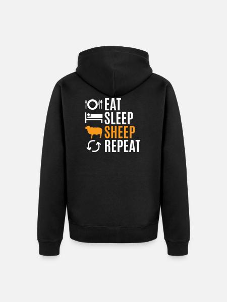 sheep - Unisex Premium Organic Zip Hoodie - black