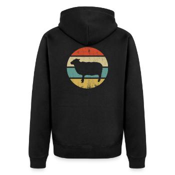 sheep - Unisex Premium Organic Zip Hoodie - black - Back - Nico (187cm)