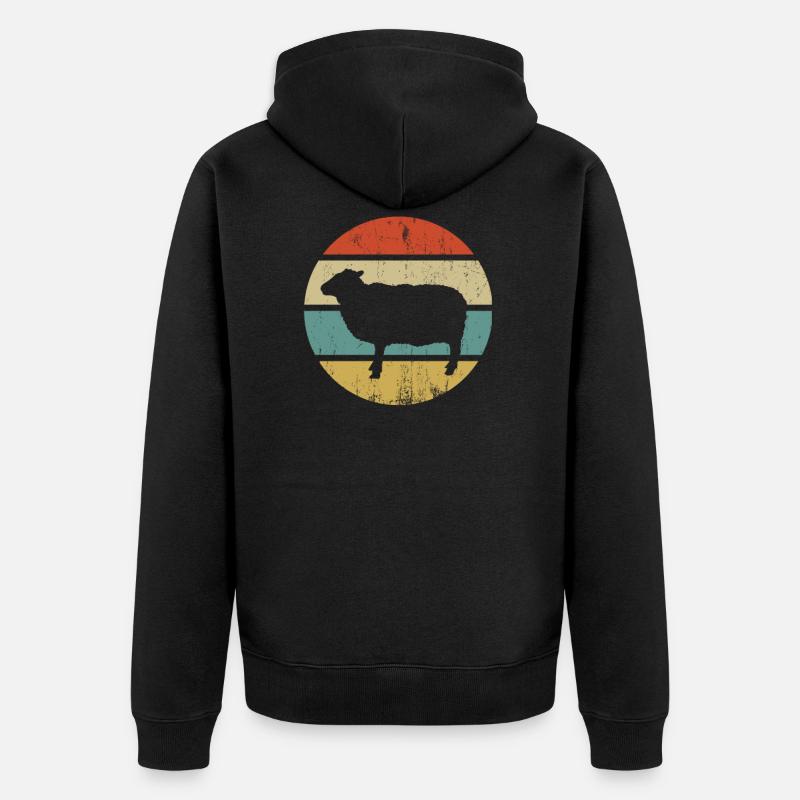 Schaf - Unisex Premium Bio Zip Hoodie - Schwarz