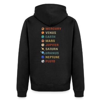 Universe planets - Unisex Premium Organic Zip Hoodie - black - Back - Nico (187cm)