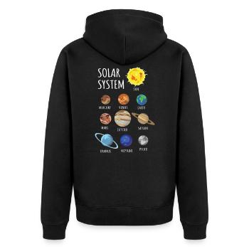 Planètes univers - Veste à capuche bio Premium Unisexe - noir - Dos - Nico (187cm)
