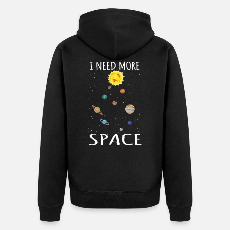 Planètes univers - Veste à capuche bio Premium Unisexe - noir