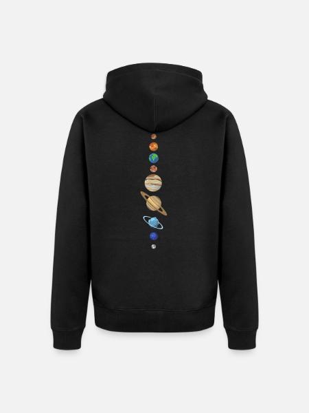 Universe planets - Unisex Premium Organic Zip Hoodie - black