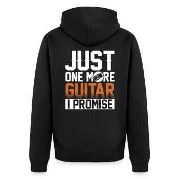 Gitarre - Unisex Premium Bio Zip Hoodie - Schwarz - Hinten - Nico (187cm)
