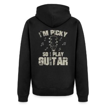Guitare, jouer, guitare, guitariste, cadeau, bande - Veste à capuche bio Premium Unisexe - noir - Dos - Nico (187cm)