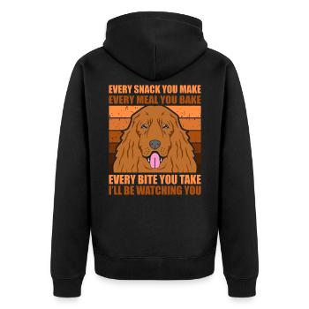 Cocker spaniel - Unisex Premium Organic Zip Hoodie - black - Back - Nico (187cm)