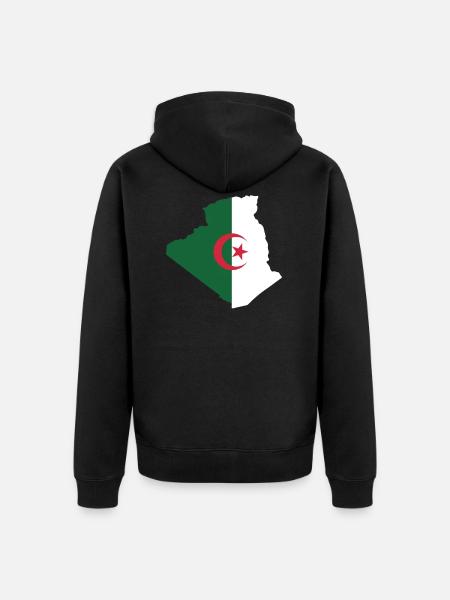 Algeria - Unisex Premium Organic Zip Hoodie - black