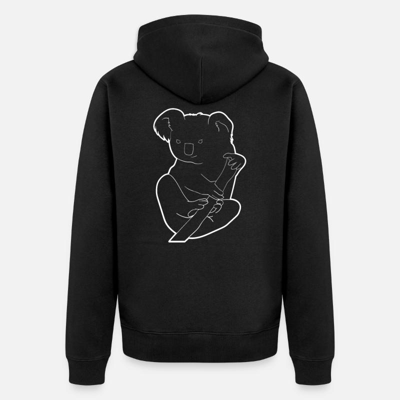Koala Geschenkidee Koala Wald - Unisex Premium Bio Zip Hoodie - Schwarz