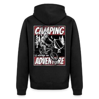 Aventure en camping - Veste à capuche bio Premium Unisexe - noir - Dos - Nico (187cm)
