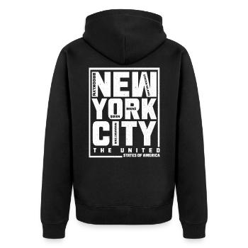 New York - Veste à capuche bio Premium Unisexe - noir - Dos - Nico (187cm)