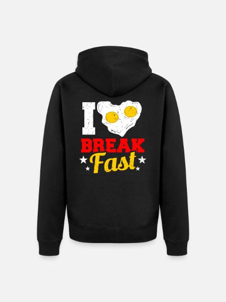 breakfast - Unisex Premium Organic Zip Hoodie - black