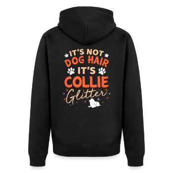 Collie dog puppy dog gift - Unisex Premium Organic Zip Hoodie - black - Back - Nico (187cm)