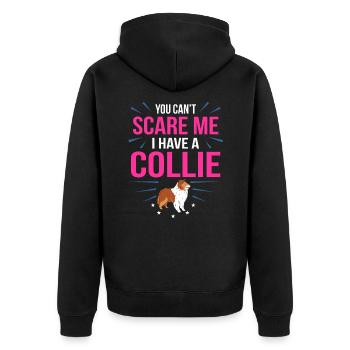 Collie - Unisex Premium Bio Zip Hoodie - Schwarz - Hinten - Nico (187cm)