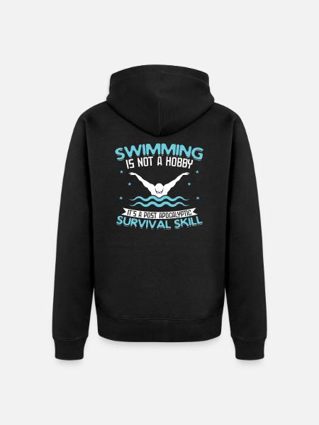 Natation - Veste à capuche bio Premium Unisexe - noir