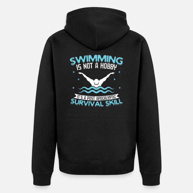 Natation - Veste à capuche bio Premium Unisexe - noir
