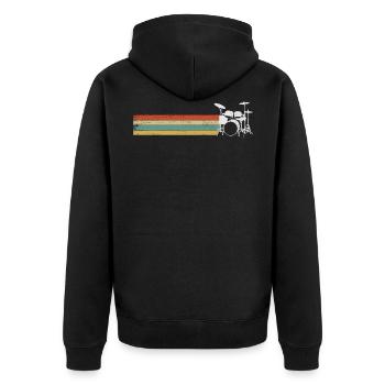 Drums - Unisex Premium Organic Zip Hoodie - black - Back - Nico (187cm)