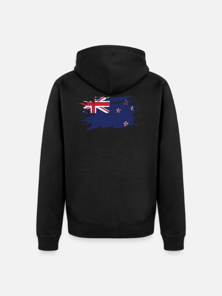 Neuseeland - Unisex Premium Bio Zip Hoodie - Schwarz
