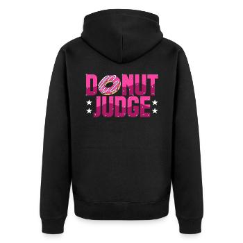 donut - Unisex Premium Organic Zip Hoodie - black - Back - Nico (187cm)