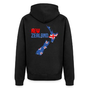 nouvelle-Zélande - Veste à capuche bio Premium Unisexe - noir - Dos - Nico (187cm)