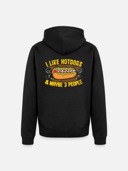 Hotdog Wiener - Unisex Premium Organic Zip Hoodie - black