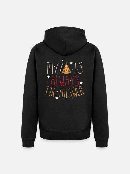 Pizza - Unisex Premium Organic Zip Hoodie - black