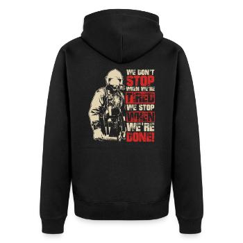 Firefighters fireman - Unisex Premium Organic Zip Hoodie - black - Back - Nico (187cm)