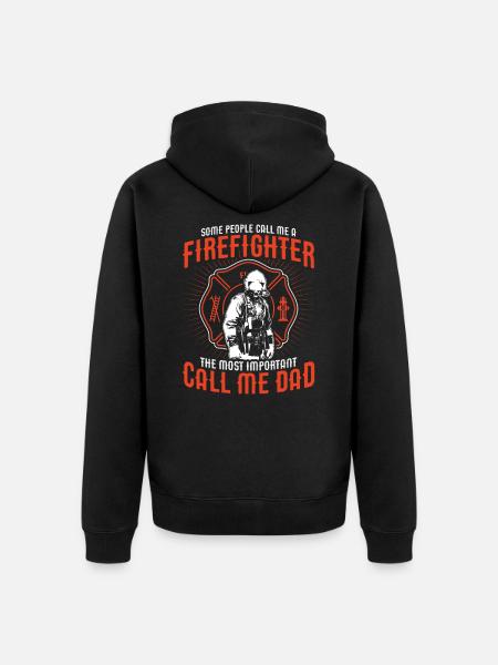 Firefighters fireman - Unisex Premium Organic Zip Hoodie - black