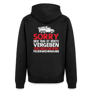 Cadeau pompier pompier - Veste à capuche bio Premium Unisexe - noir - Dos - Nico (187cm)