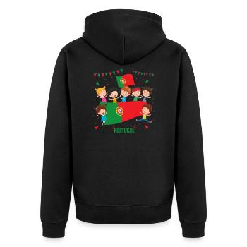 Portugal - Veste à capuche bio Premium Unisexe - noir - Dos - Nico (187cm)