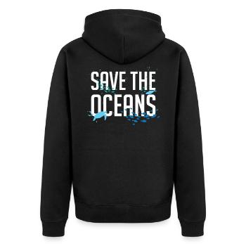 Protéger l'océan Sauvegarder le cadeau de plongée sous-marine - Veste à capuche bio Premium Unisexe - noir - Dos - Nico (187cm)