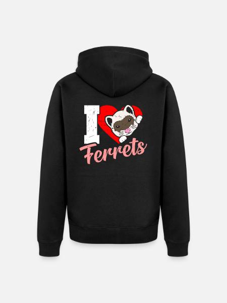 ferrets - Unisex Premium Organic Zip Hoodie - black