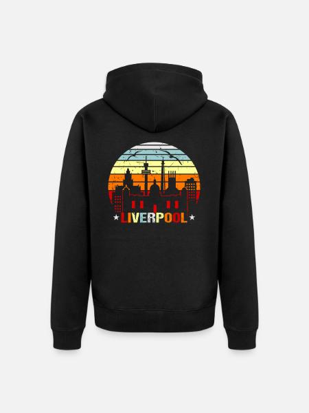 Liverpool - Unisex Premium Organic Zip Hoodie - black