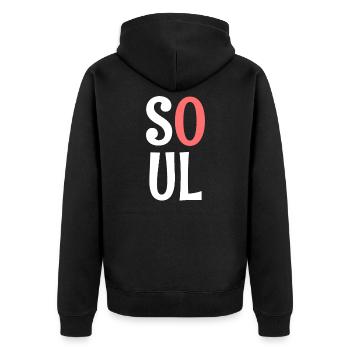 Couple of valentine couple - Unisex Premium Organic Zip Hoodie - black - Back - Nico (187cm)