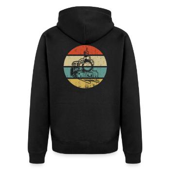 Zug Züge Modeleisenbahn Eisenbahn Geschenk - Unisex Premium Bio Zip Hoodie - Schwarz - Hinten - Nico (187cm)